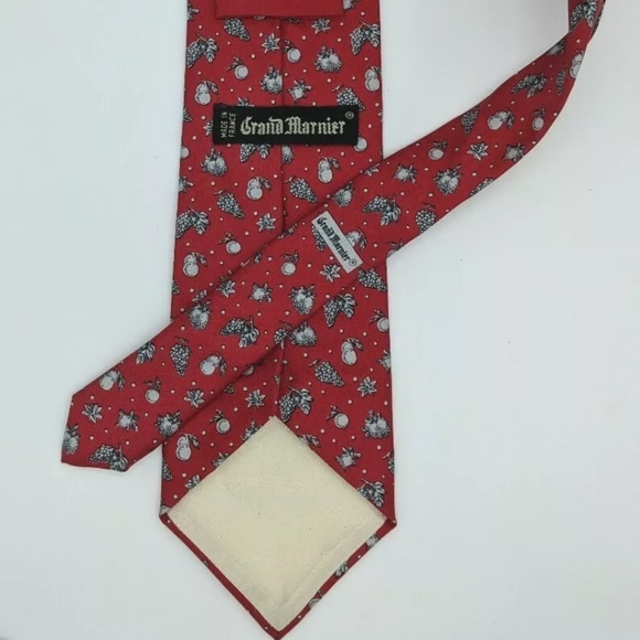 Vintage Grand Marnier Red Silk Tie Made In France - Picture 1 of 2